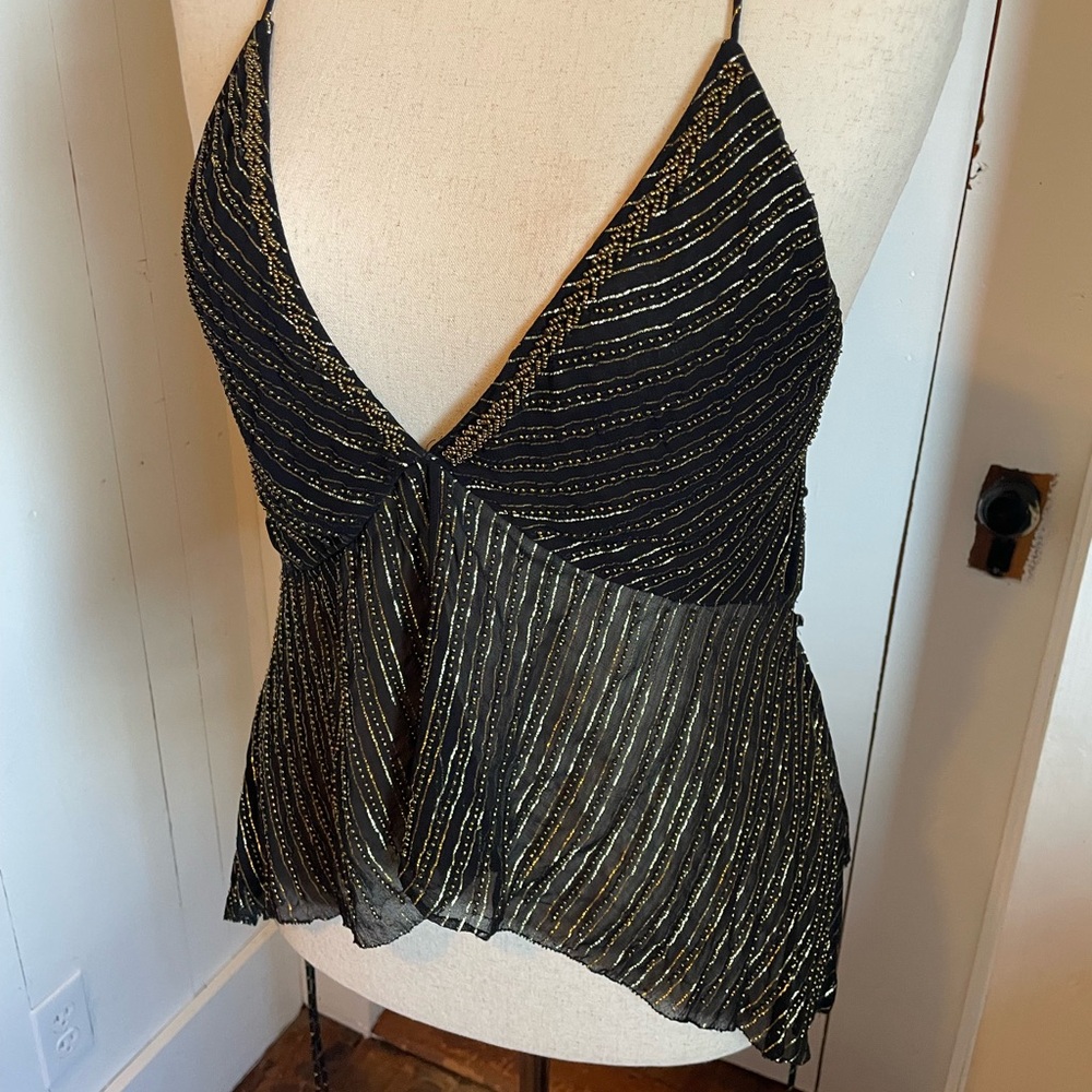 ZARA sexy sheer beaded tank